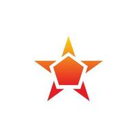 red polygon star logo design vector