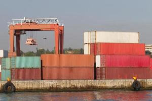 Containers in port photo