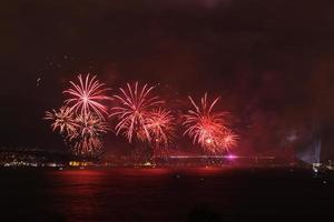 Fireworks over Bosphorus Strait photo