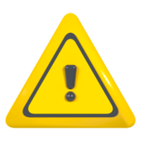 Warning 3D render Transparent Icon png