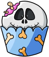 cranio pirata scheletro cartone animato Halloween Cupcake colorato png