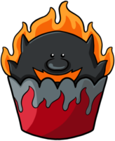 Teufel Cartoon Halloween Cupcake bunt png