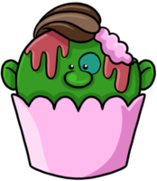 zombie cartone animato Halloween Cupcake colorato png