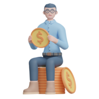 hombre de negocios, 3d, ilustración png