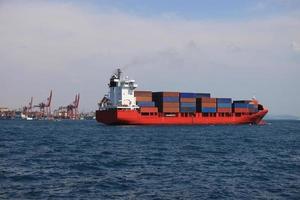 Container Ship in sea photo