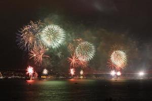 Fireworks over Bosphorus Strait photo