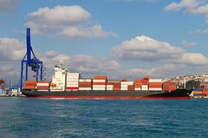 Container Ship in port photo