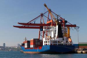 Container Ship in port photo