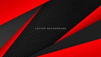 abstract modern black and red overlap background vector