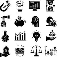 Investment icons set vector