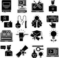 Education icons set vector