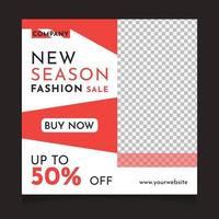 New season fashion sale social media post template vector