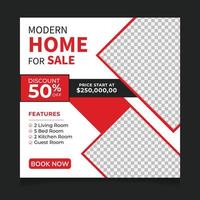 Modern home sale social media post template vector