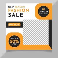 New season fashion sale social media post template vector