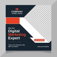 Online marketing expert social media post template vector