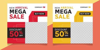 New arrival mega fashion sale social media post vector