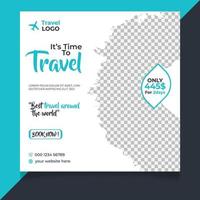 Traveling social media post template vector