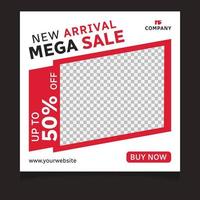 New arrival mega fashion sale social media post vector