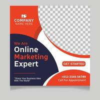 Online marketing expert social media post template vector