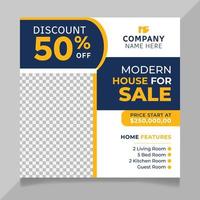 Modern home sale social media post template vector