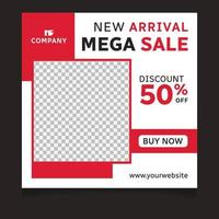 New arrival mega fashion sale social media post vector