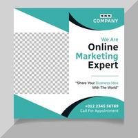 Online marketing expert social media post template vector