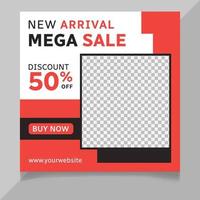 New arrival mega fashion sale social media post vector