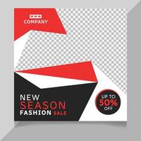 New season fashion sale social media post template vector