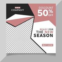 New season fashion sale social media post template vector