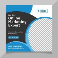 Online marketing expert social media post template vector