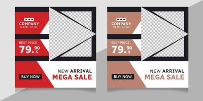 New arrival mega fashion sale social media post vector