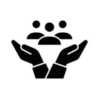 Inclusion social equity icon. Simple solid style. Help, support, gender equality, community care, age and culture diversity. People group save glyph vector illustration. EPS 10.