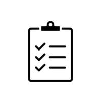 Clipboard checklist icon. Simple flat style. Document with checkmark, business agreement concept. Vector illustration isolated on white background. EPS 10.