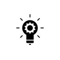 Innovation icon. Simple solid style. Light bulb and cog inside, gear, idea, solution concept. Glyph vector illustration isolated on white background. EPS 10.