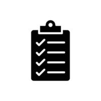 Clipboard checklist icon. Simple solid style. Document with checkmark, business agreement concept. Glyph vector illustration isolated on white background. EPS 10.