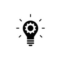 Innovation icon. Simple solid style. Light bulb and cog inside, gear, idea, solution concept. Glyph vector illustration isolated on white background. EPS 10.