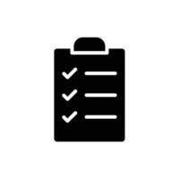 Clipboard checklist icon. Simple solid style. Document with checkmark, business agreement concept. Glyph vector illustration isolated on white background. EPS 10.