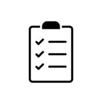 Clipboard checklist icon. Simple flat style. Document with checkmark, business agreement concept. Vector illustration isolated on white background. EPS 10.