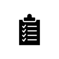 Clipboard checklist icon. Simple solid style. Document with checkmark, business agreement concept. Glyph vector illustration isolated on white background. EPS 10.