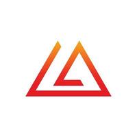 triangle color line logo design vector