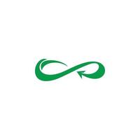 diseño de logotipo de línea de flecha verde infinito vector