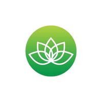 circle green lotus logo design vector