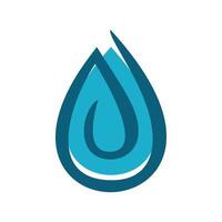 blue color water drop line shape logo design vector