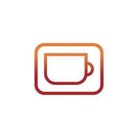 rounded coffe cup logo design vector