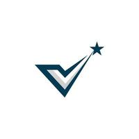 letter v star logo design vector