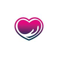 love hearth hand care logo design vector