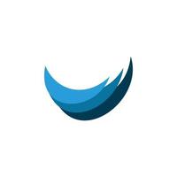 blue shape wave logo design vector