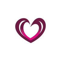 love heart color line logo design vector