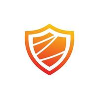 red secure shield logo design vector