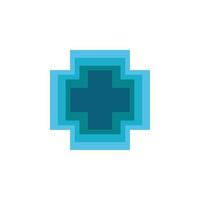blue plus zoom logo design vector